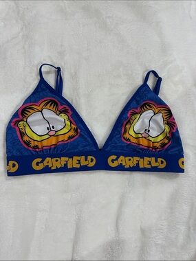 GARFIELD Women’s Sz L Unlined Bra Adjustable Straps Fun Cartoon Comic Playful